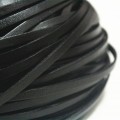 Тесьма (шнур кожаный), черный, италия 2х1мм